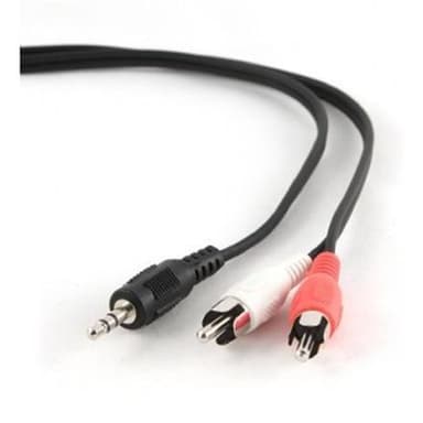 Cablexpert 1,5 m, 3,5 mm/2xRCA, M/M 1,5 m, svart, rød, hvit