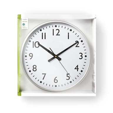 Nedis Veggur | Diameter: 380 mm | Plast | Hvit / Sølv
