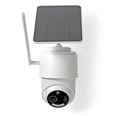 Nedis SmartLife Utendørs kamera | 4G | Full HD 1080p | Panorering og vipping | IP65 | Cloud Storage (valgfritt) / microSD (ikke inkludert) | 5 V DC | Med bevegelses sensor | Nattsyn | Hvit
