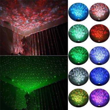 Galaxy-lampe, stjerneprojektor med Bluetooth-høyttaler