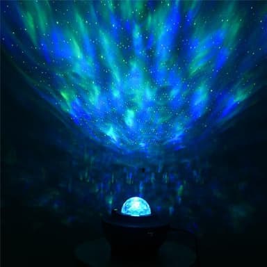 Galaxy-lampe, stjerneprojektor med Bluetooth-høyttaler