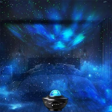 Galaxy-lampe, stjerneprojektor med Bluetooth-høyttaler