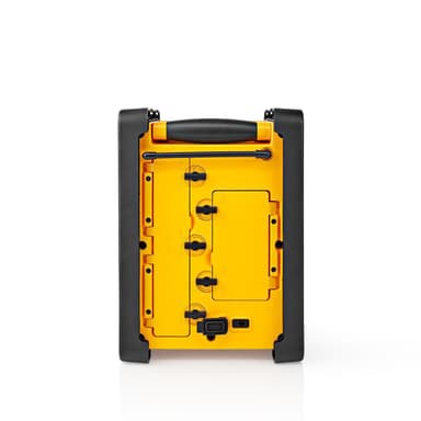 Nedis FM-radio | Jobsite Radio | FM | Batteri drevet / Nettstrøm drevet | Digitalt | 15 W | Skjermstørrelse: 2.2 "" | Blå hvit skjerm | IPX5 | Bære håndtak | Gul / Sort