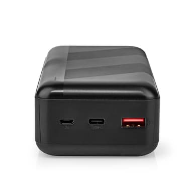 Nedis Power Bank | 30000 mAh | 1.5 / 2.0 / 3.0 A | Antall utganger: 2 | Utgangstilkobling: 1x USB-A / 1x USB-C™ | Inngangstilkobling: 1x Micro USB / 1x USB-C™ | PD3.0 20W | Lithium-Polymer