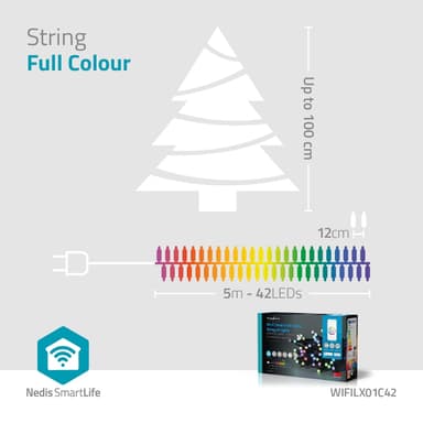 Nedis SmartLife Julelys | Streng | Wi-Fi | RGB | 42 LED's | 5.00 m | Android™ / IOS