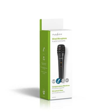 Nedis Wired mikrofon | Kardioid | Avtakbar kabel | 5.00 m | 80 Hz - 12 kHz | 600 Ohm | -75 dB | Av/på-bryter | Reiseveske inkludert | ABS / Aluminium | Sort