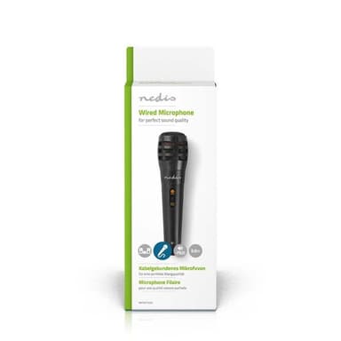 Nedis Wired mikrofon | Kardioid | Avtakbar kabel | 5.00 m | 80 Hz - 12 kHz | 600 Ohm | -75 dB | Av/på-bryter | Reiseveske inkludert | ABS / Aluminium | Sort