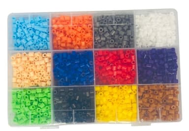 Perlesett med 3600 rørperler med tilbehør, 12 farger