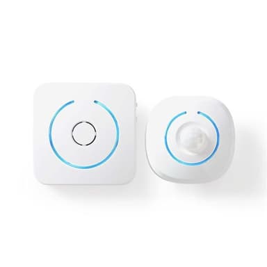 Nedis Bevegelsesdetektor Alarm | Batteri drevet | 6x AA/LR6 | 85 dB | Detektorrekkevidde: 6 m | Vegg | Blå / Hvit