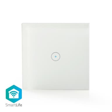 Nedis SmartLife Veggbryter | Wi-Fi | Enkelt | Wall Mount | 1000 W | Android™ / IOS | Glass | Hvit