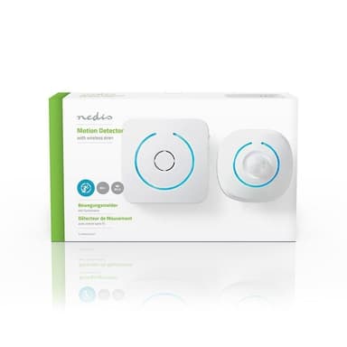Nedis Bevegelsesdetektor Alarm | Batteri drevet | 6x AA/LR6 | 85 dB | Detektorrekkevidde: 6 m | Vegg | Blå / Hvit