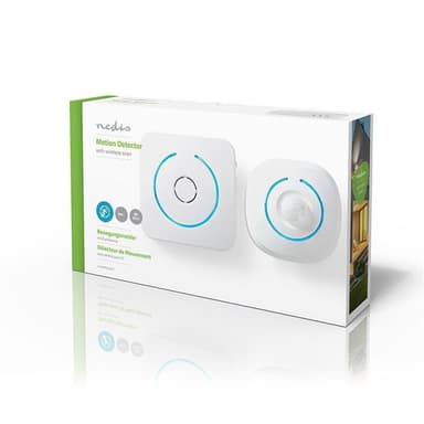 Nedis Bevegelsesdetektor Alarm | Batteri drevet | 6x AA/LR6 | 85 dB | Detektorrekkevidde: 6 m | Vegg | Blå / Hvit
