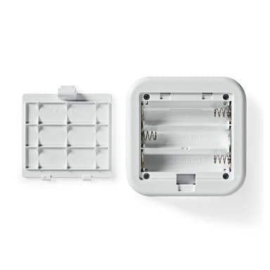 Nedis SmartLife-Klokke | 433 MHz | Tilbehør til: WIFICDP10GY / WIFICDP30WT / WIFICDP40CWT | Batteri drevet / USB-Strøm | 4 Lyder | 4.5 V DC / 5 V DC | Justerbar volum | Hvit
