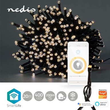 Nedis SmartLife Julelys | Streng | Wi-Fi | Varm Hvit | 400 LED's | 20.0 m | Android™ / IOS