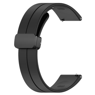 Klokkebånd magnetisk spenne silikon Sort 22 mm