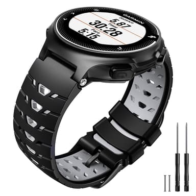 Klokkereim til Garmin Forerunner 630 Silikon Svart/Grå