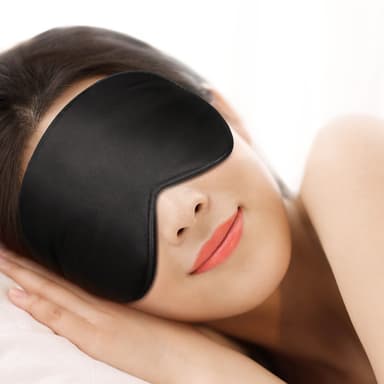 Sovemaske 100 % silke Sort