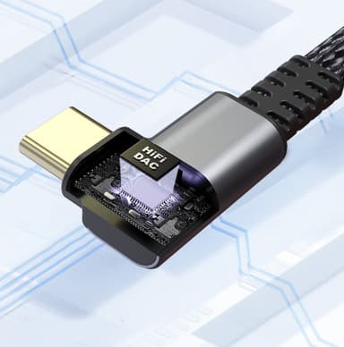 USB-C til 3,5 mm hodetelefonadapter Sort