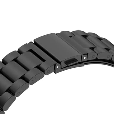 Klokkereim 22 mm Huawei Watch GT / Magic / TicWatch Pro rustfritt stål Sort