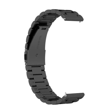 Klokkereim 22 mm Huawei Watch GT / Magic / TicWatch Pro rustfritt stål Sort