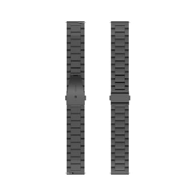 Klokkereim 22 mm Huawei Watch GT / Magic / TicWatch Pro rustfritt stål Sort