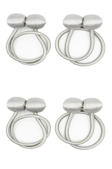 Magnetisk gardinforheng, sølvgrått, 2-pakning 4-pakke