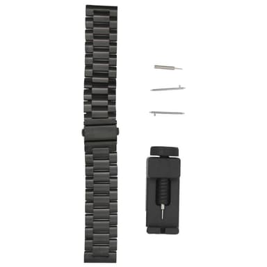 Klokkereim 22 mm Huawei Watch GT / Magic / TicWatch Pro rustfritt stål Sort