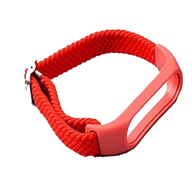 Klokkereim av nylon for Xiaomi Mi Band 3/4/5/6/7/NFC Rød