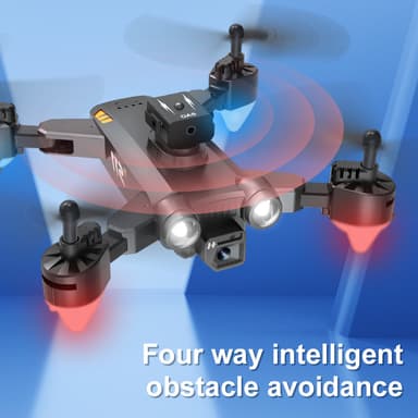 Drone med sammenleggbar design, dobbeltkamera, unngåelse av hindringer Sort
