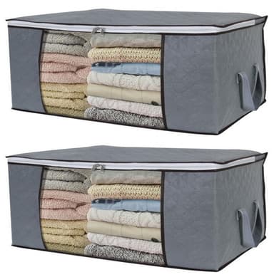 Oppbevaringseske for laken, tepper, klær 60x43x35 cm 2-pakning
