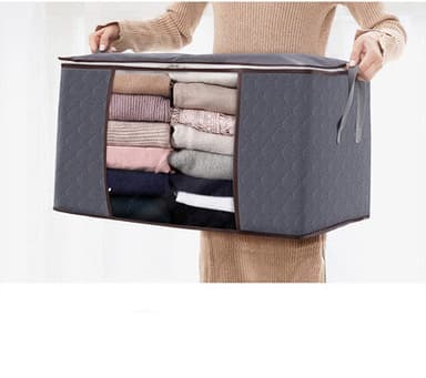 Oppbevaringseske for laken, tepper, klær 60x43x35 cm 2-pakning