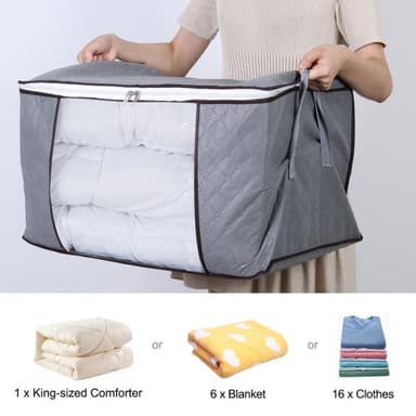 Oppbevaringseske for laken, tepper, klær 60x43x35 cm 2-pakning