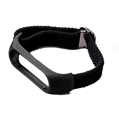 Klokkereim av nylon for Xiaomi Mi Band 3/4/5/6/7/NFC Sort