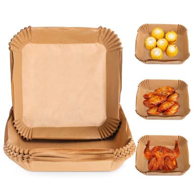 Engangsformer for Air Fryer frityrkoker 20x20 cm 100 stk. Natur