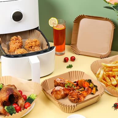 Engangsformer for Air Fryer frityrkoker 20x20 cm 100 stk. Natur