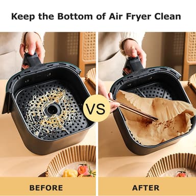 Engangsformer for Air Fryer frityrkoker 20x20 cm 100 stk. Natur