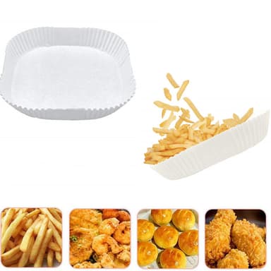Engangs Air Fryer papirfôr non-stick 50-pak Hvit 20 cm