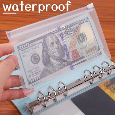 Plastlommer for A6-permer med 6 ringer, 12 stk. Gjennomsiktig