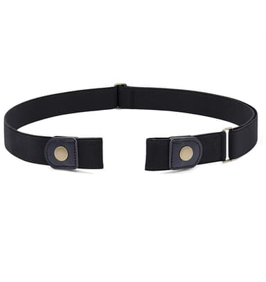 Elastisk belte / belte uten spenne PU-skinn Sort 3 cm