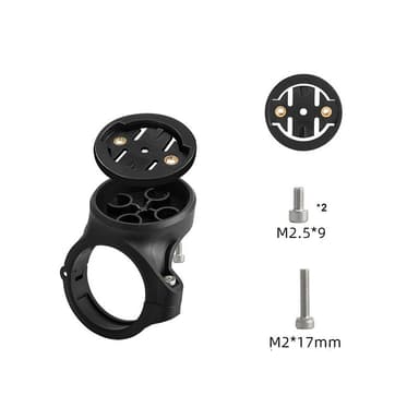 Brakett for montering av Garmin Varia radar-baklys og Edge 130 computer Sort