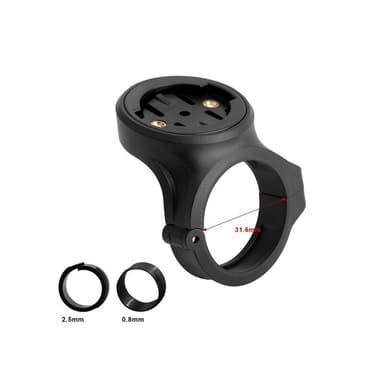 Brakett for montering av Garmin Varia radar-baklys og Edge 130 computer Sort