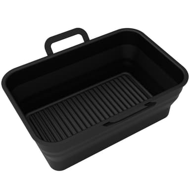 Sammenleggbar form av silikon til Air Fryer, 2-pakning Sort