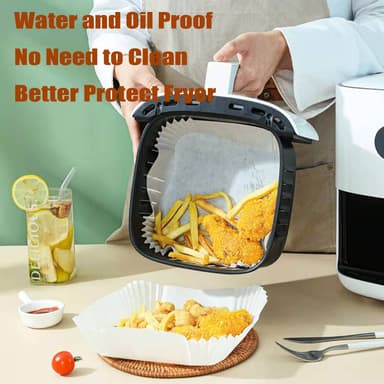 Air Fryer engangspapir med håndtak for frityrkokere 100 stk Hvit 20 cm