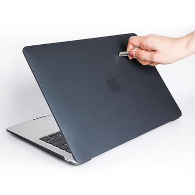 Laptopdeksel med tastaturbeskyttelse og støvplugg Sort