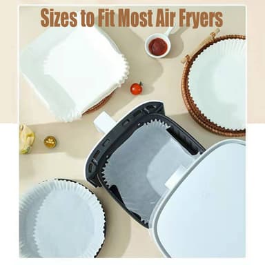Air Fryer engangspapir med håndtak for frityrkokere 100 stk Hvit 20 cm