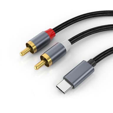 USB-C til 2x RCA stereolydkabel Grå