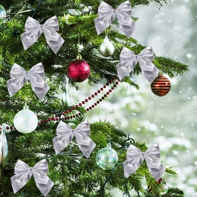 Julerosetter Julepynt sølv 12-pak