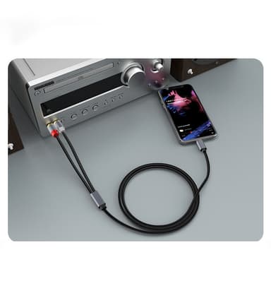 USB-C til 2x RCA stereolydkabel Grå