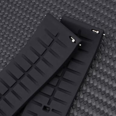 Hurtigutløsende silikonklokkerem for Huawei GT- og Samsung Galaxy-klokker Sort 24 mm