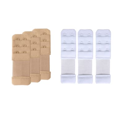 Elastisk BH-forlenger 6-pack Hvit / Mørk beige